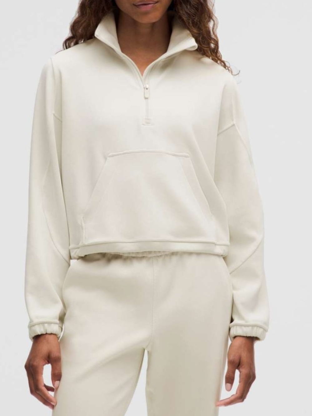 Lululemon Brushed Softstreme Half Zip Bone Size 6